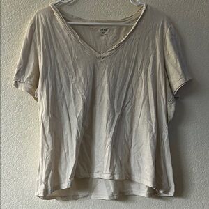 A.N.A. white/tan cropped t shirt